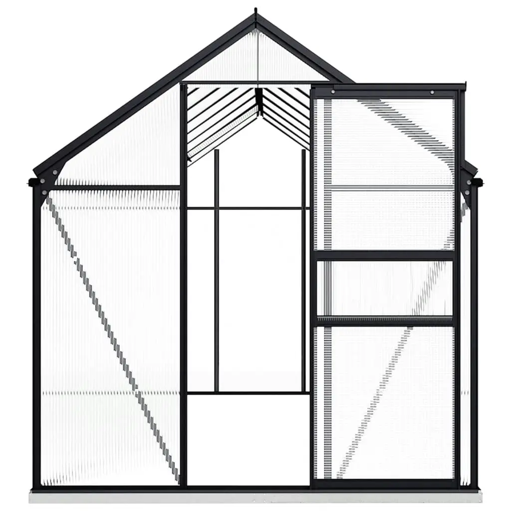 Greenhouse with Base Frame Anthracite Aluminium 9.31 mÂ² 48220