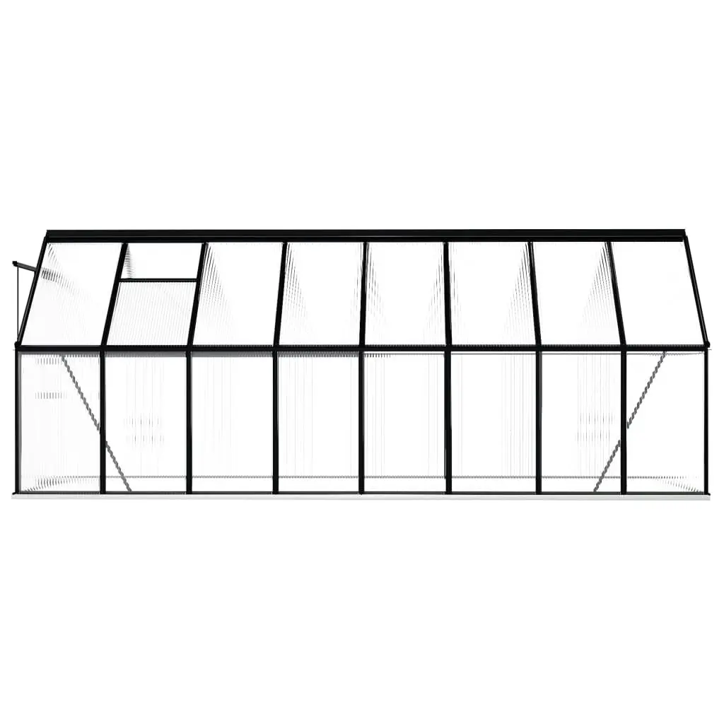 Greenhouse with Base Frame Anthracite Aluminium 9.31 mÂ² 48220