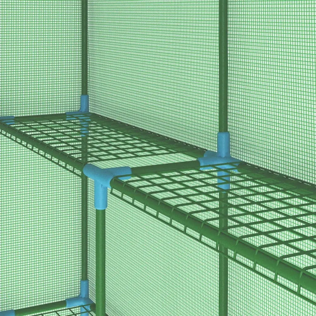 Greenhouse with Shelves Steel 143x143x195 cm 48167