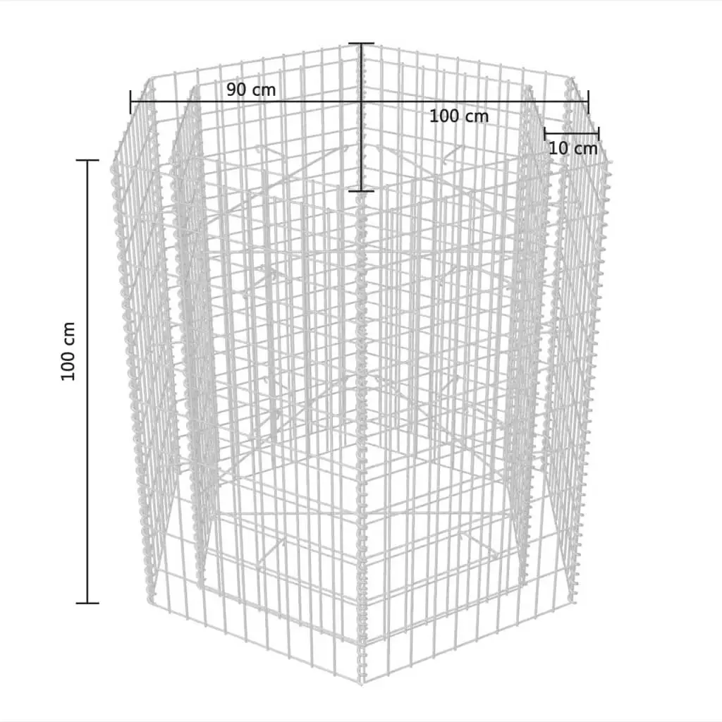 Hexagonal Gabion Raised Bed 100x90x100 cm 142533