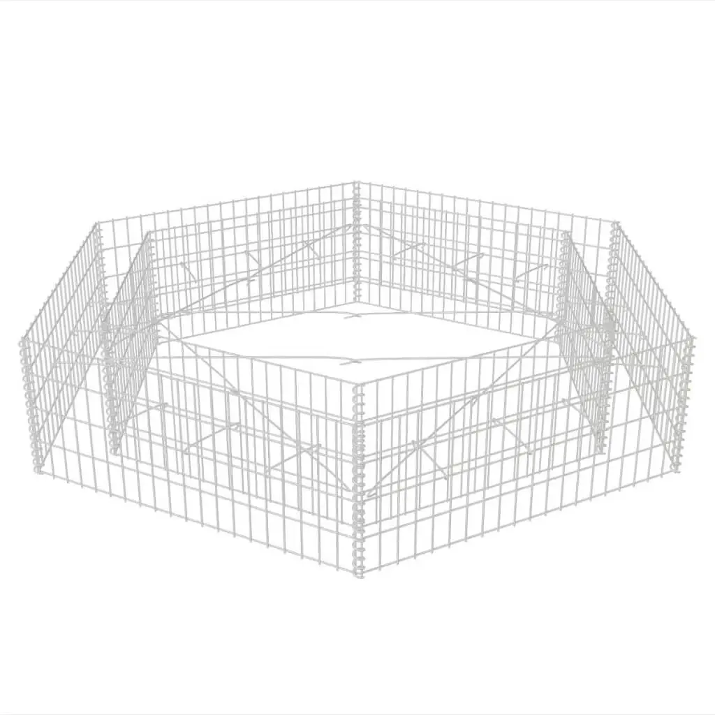 Hexagonal Gabion Raised Bed 200x173x40 cm 142536