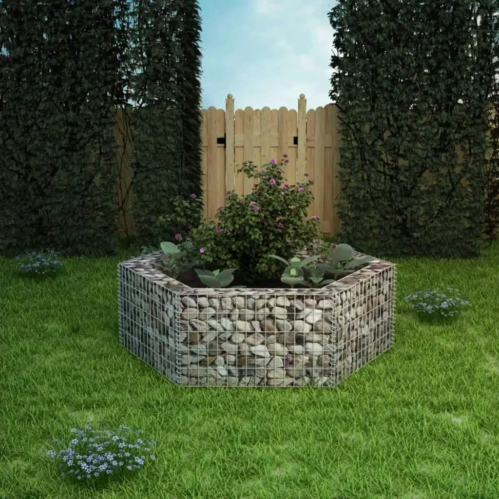 Hexagonal Gabion Raised Bed 160x140x50 cm 142534