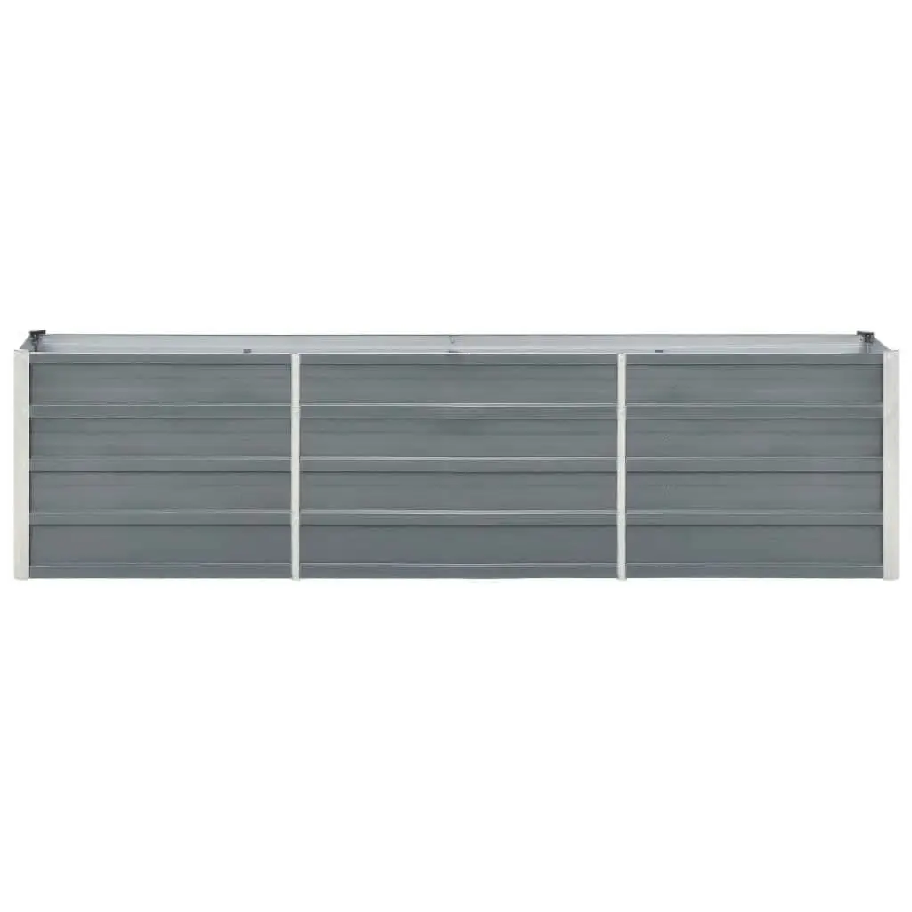 Garden Raised Bed Galvanised Steel 240x40x45 cm Grey 47044