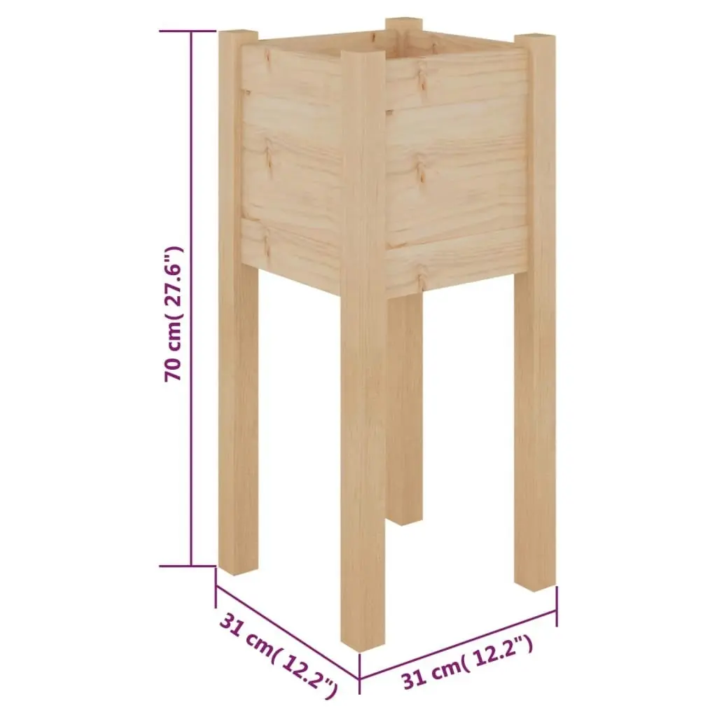 Garden Planter 31x31x70 cm Solid Pinewood 810779