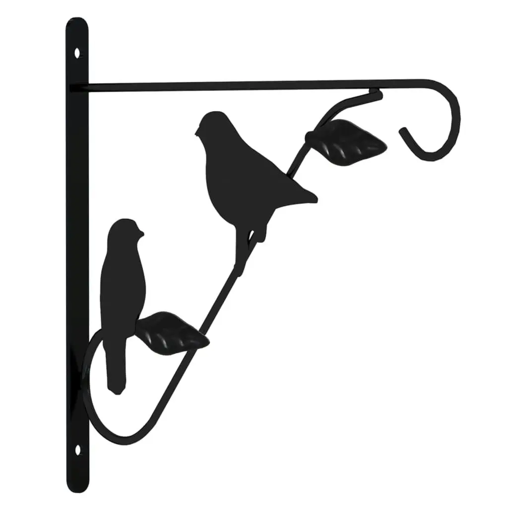 Hanging Basket Brackets 4 pcs Black Steel 319361