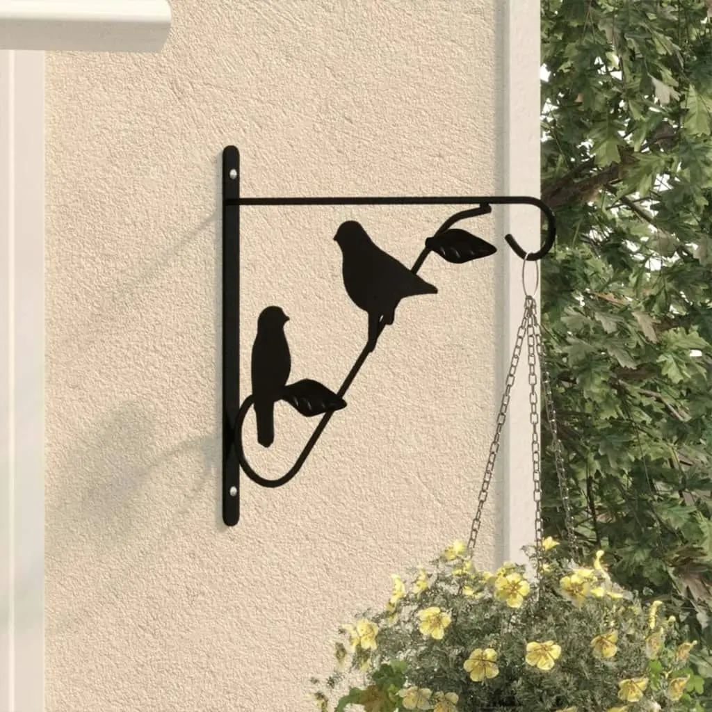 Hanging Basket Brackets 4 pcs Black Steel 319361