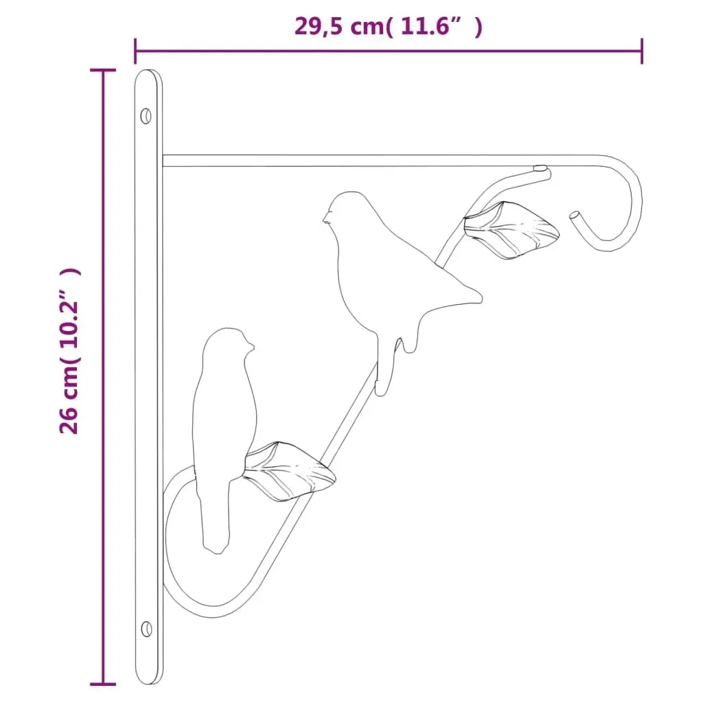 Hanging Basket Brackets 4 pcs Black Steel 319361