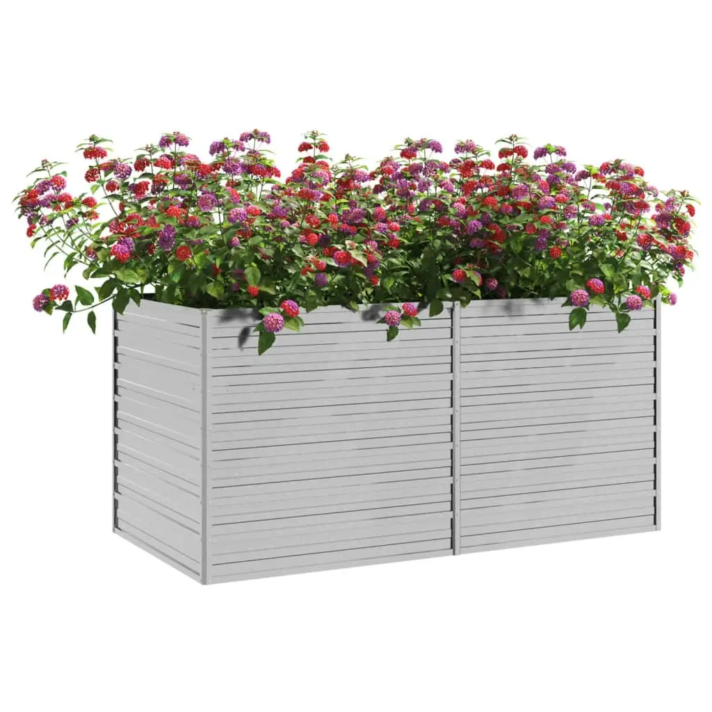 Garden Raised Bed 160x80x77 cm Galvanized Steel Silver 316880