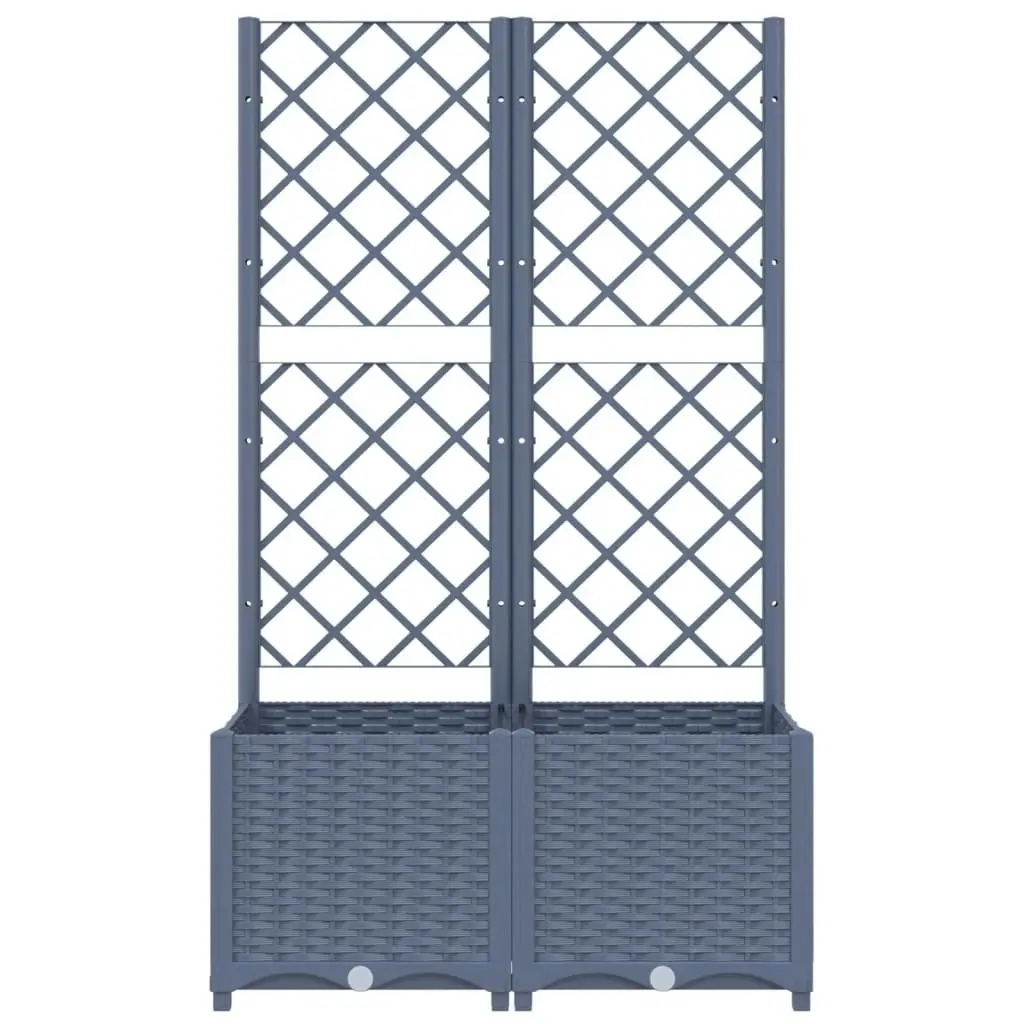 Garden Planter with Trellis Dark Grey 80x40x136 cm PP 318251