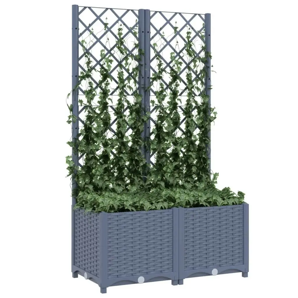 Garden Planter with Trellis Dark Grey 80x40x136 cm PP 318251