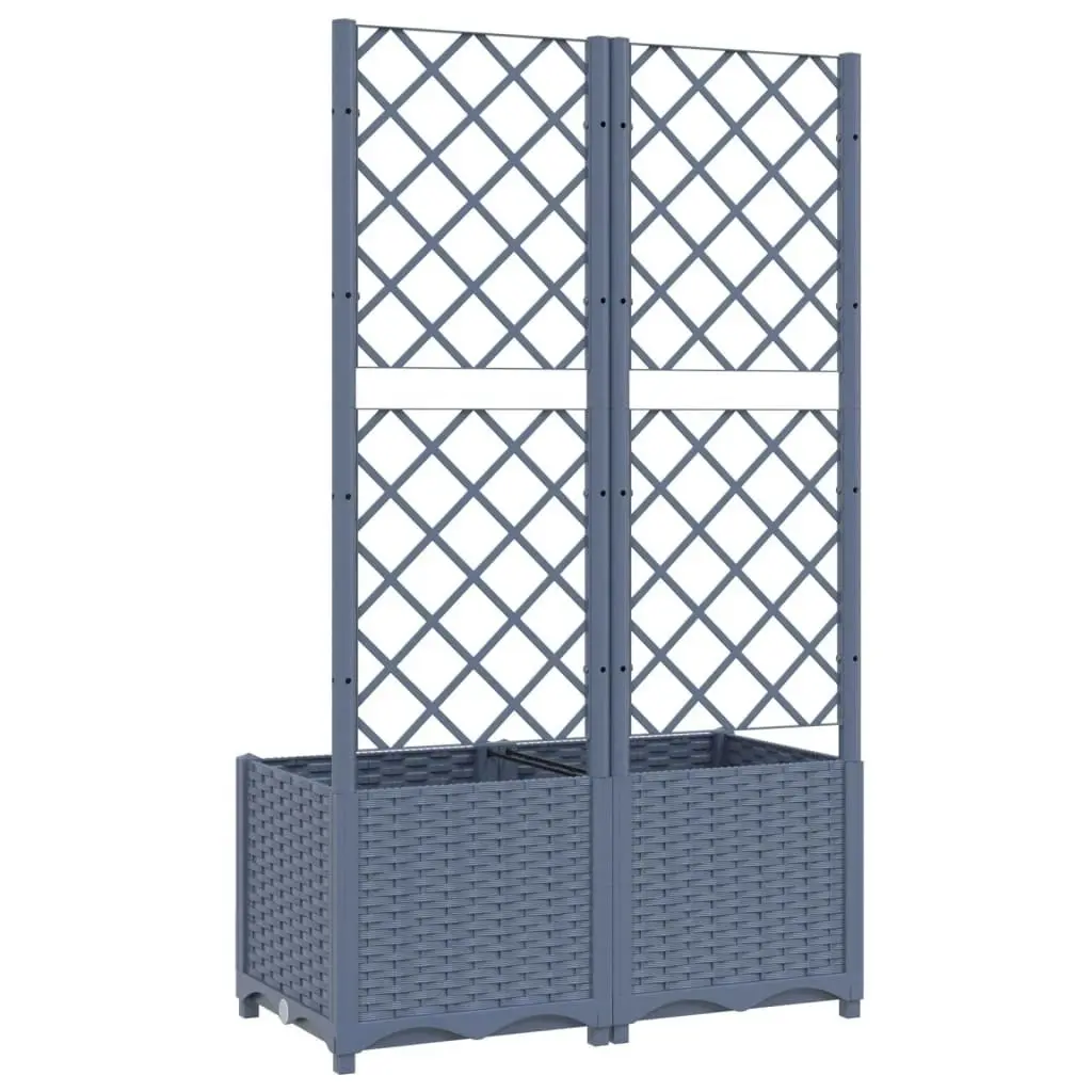 Garden Planter with Trellis Dark Grey 80x40x136 cm PP 318251