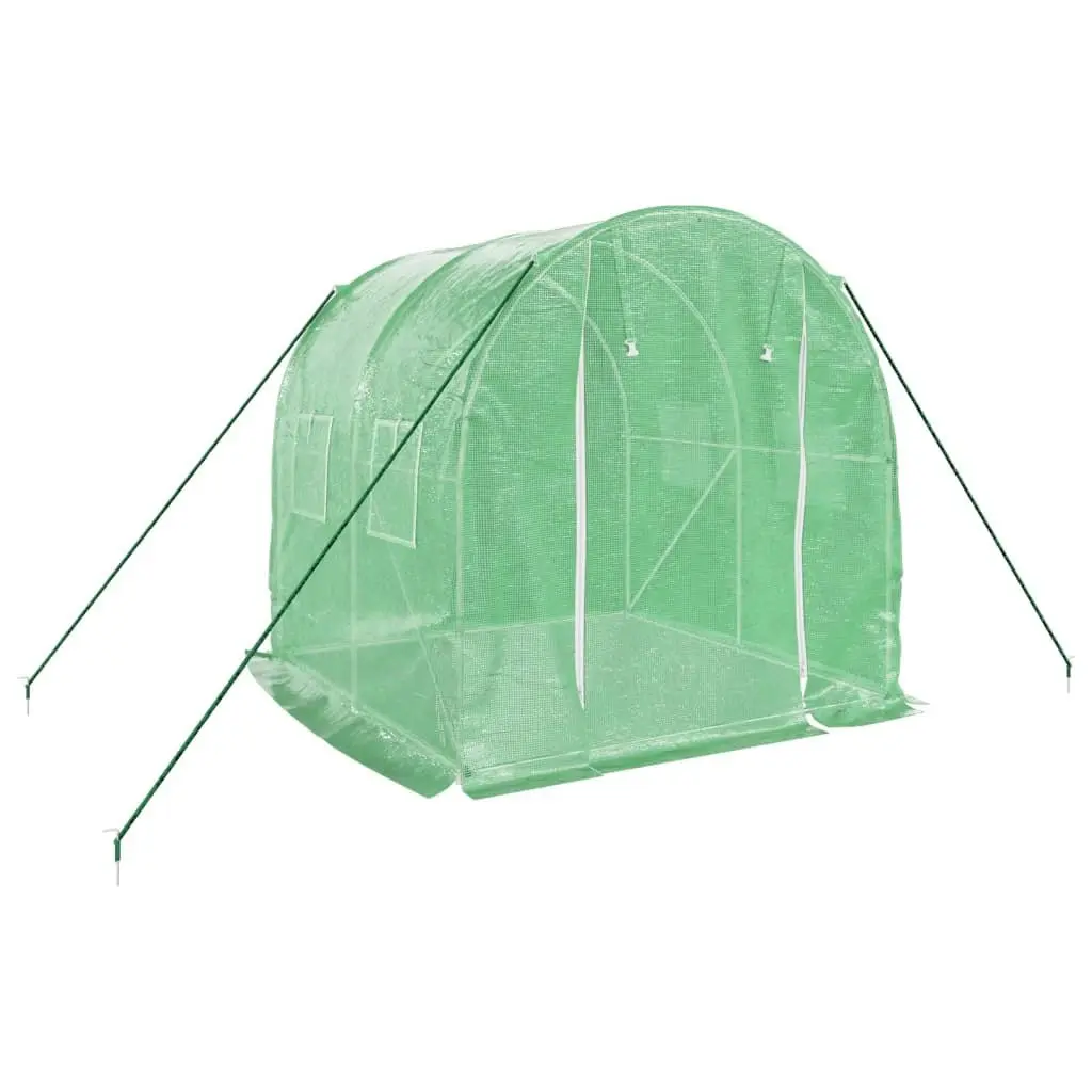 Greenhouse with Steel Frame Green 4 mÂ² 2x2x2 m 364073