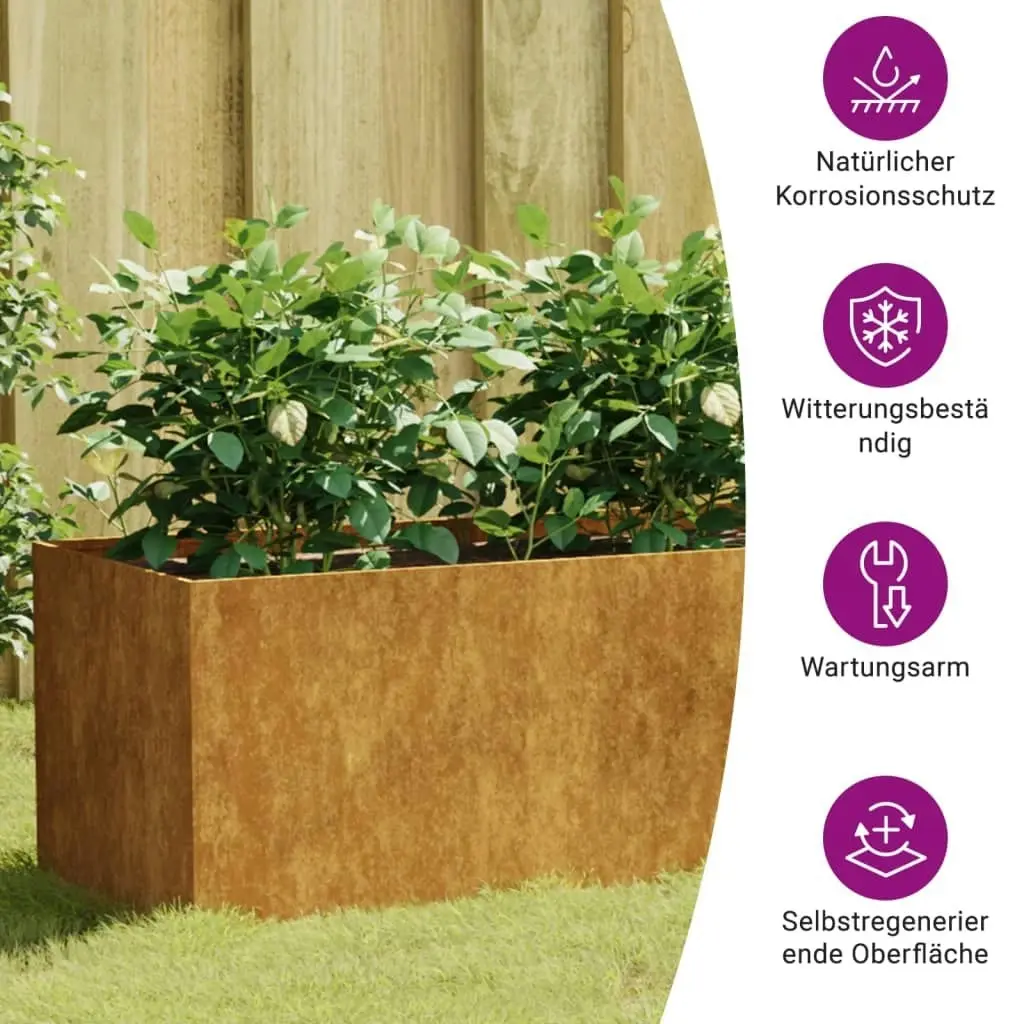 Garden Raised Bed 200x40x40 cm Corten Steel 824521