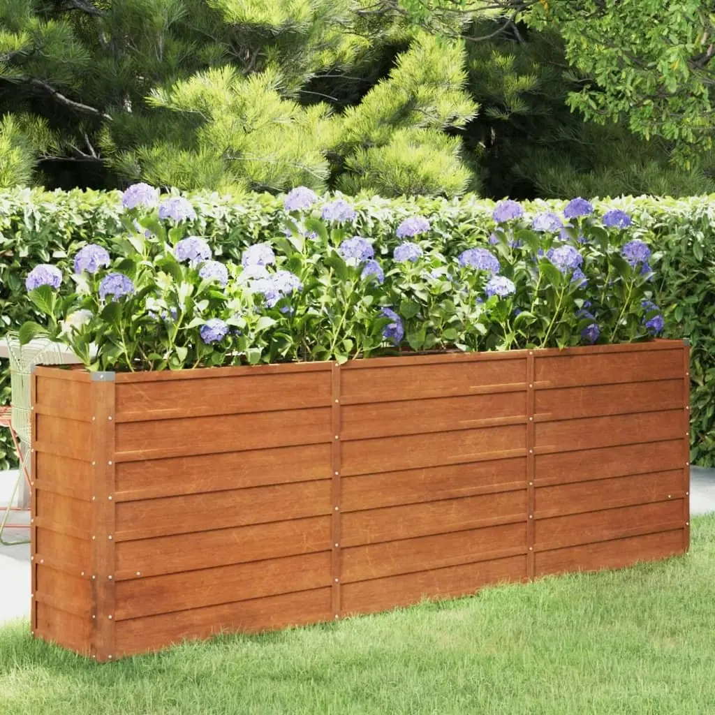 Garden Raised Bed Rusty 240x40x77 cm Corten Steel 151955