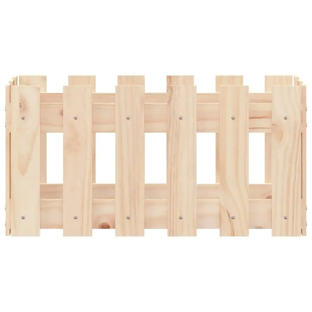 Garden Planter with Fence Design 60x30x30 cm Solid Wood Pine 832467