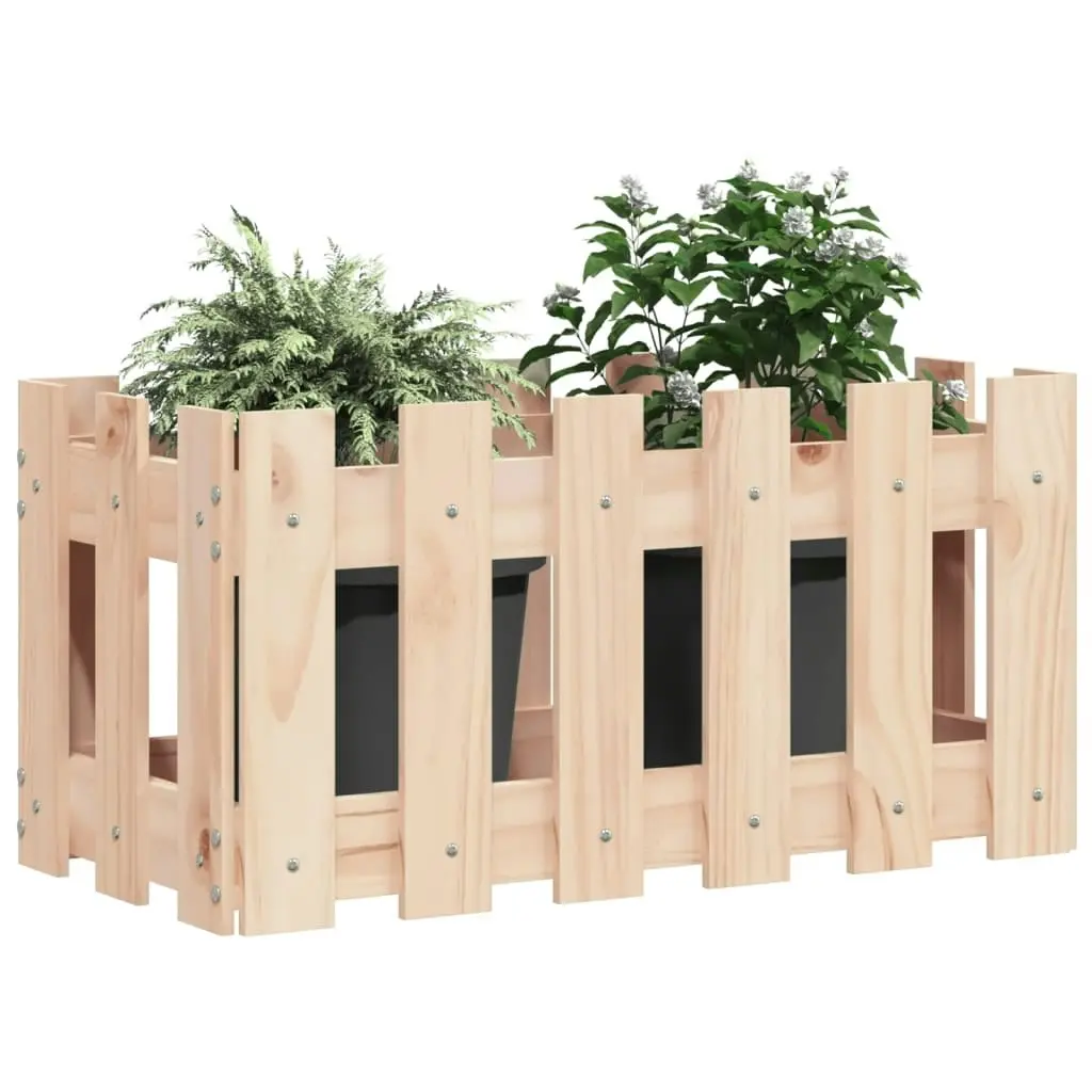 Garden Planter with Fence Design 60x30x30 cm Solid Wood Pine 832467