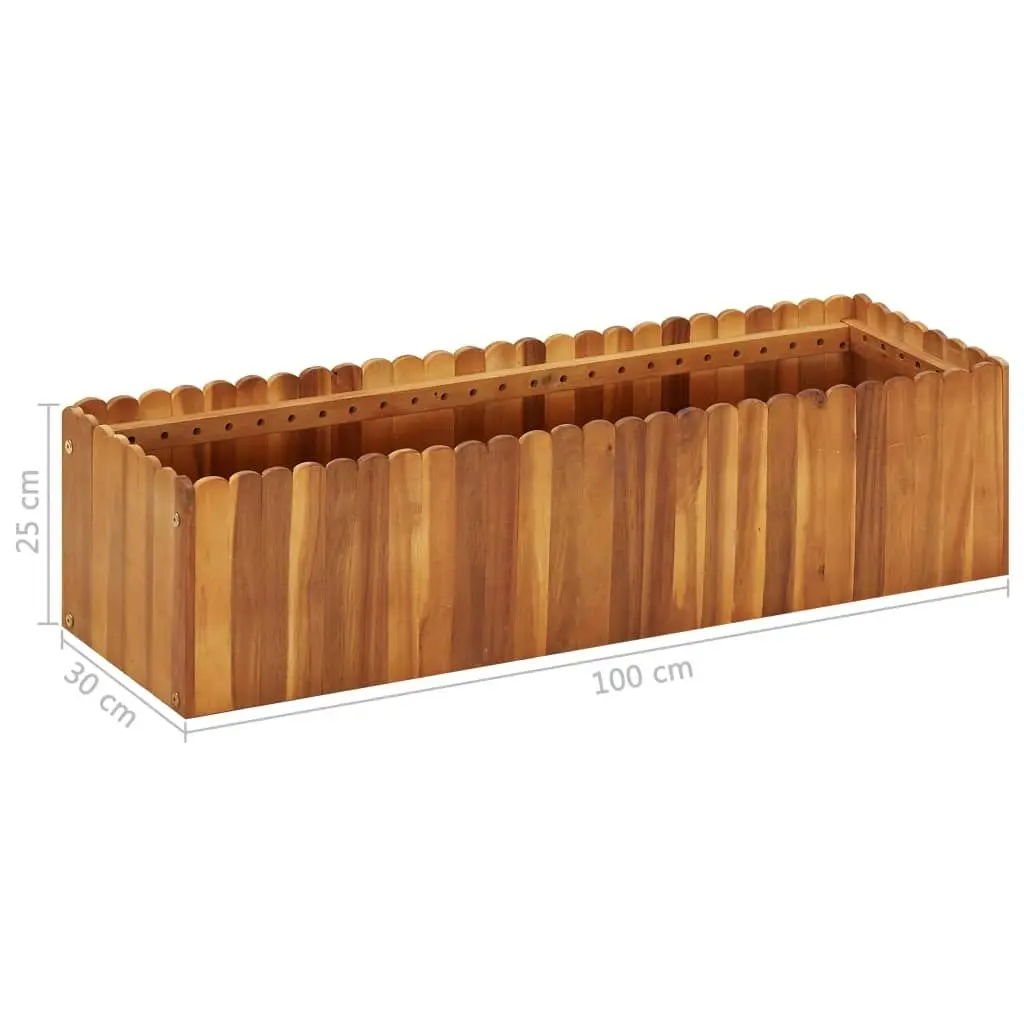 Garden Raised Bed 100x30x25 cm Solid Acacia Wood 45918