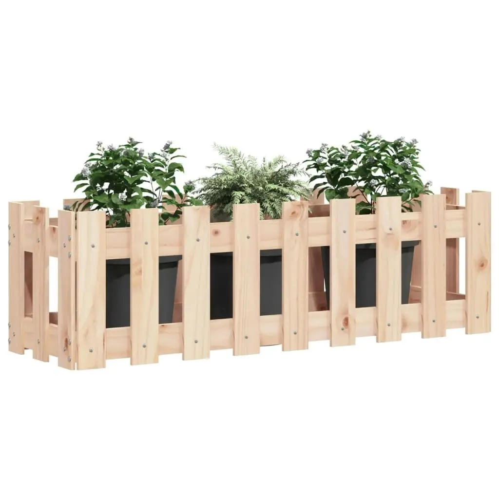 Garden Raised Bed with Fence Design 100x30x30 cm Solid Wood Pine 832472