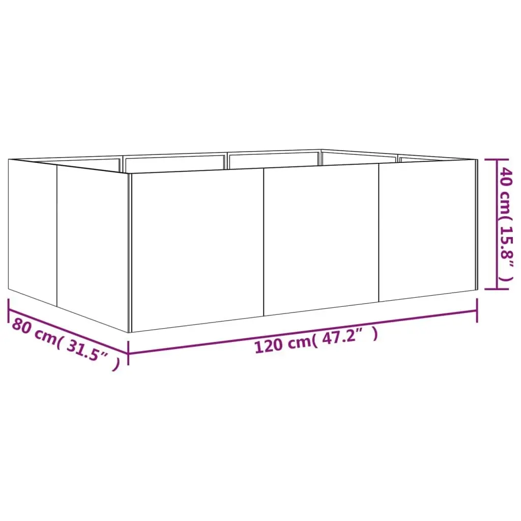 Garden Raised Bed 120x80x40 cm Corten Steel 824532