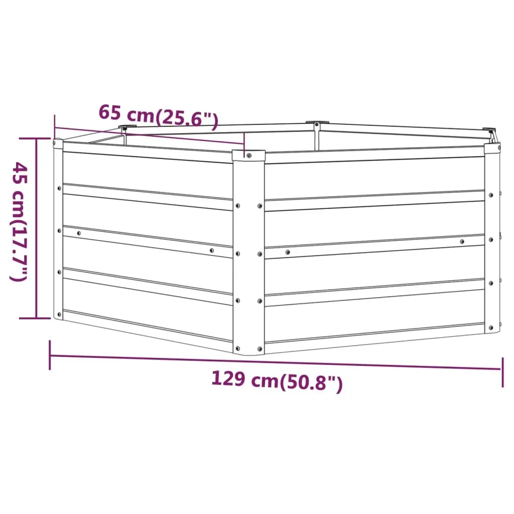 Garden Raised Bed Rusty 129x129x45 cm Corten Steel 151946