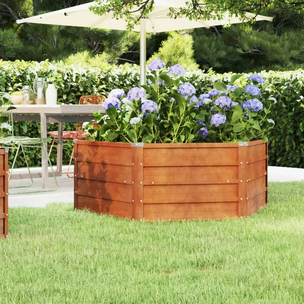 Garden Raised Bed Rusty 129x129x45 cm Corten Steel 151946