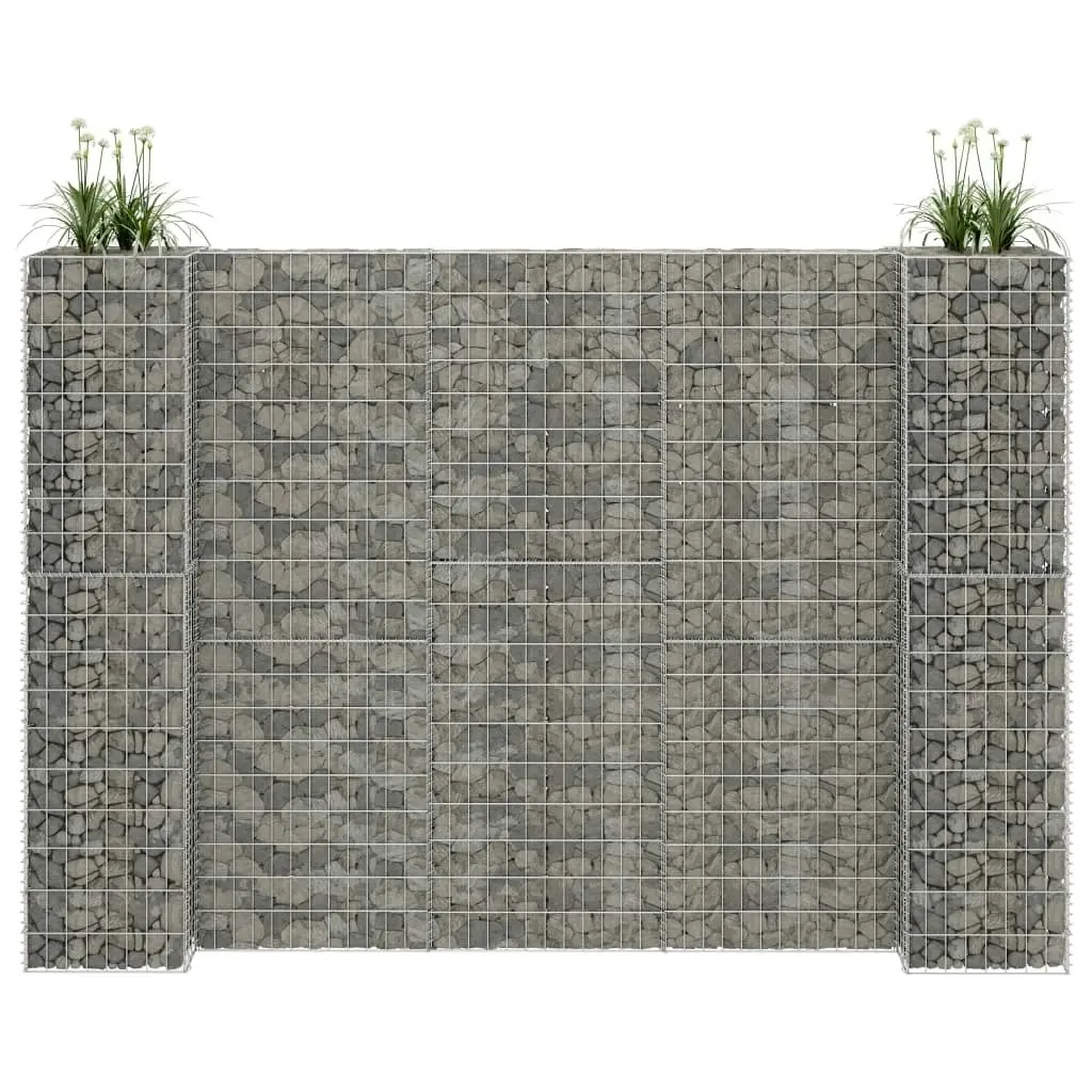 H-Shaped Gabion Planter Steel Wire 260x40x180 cm 145664