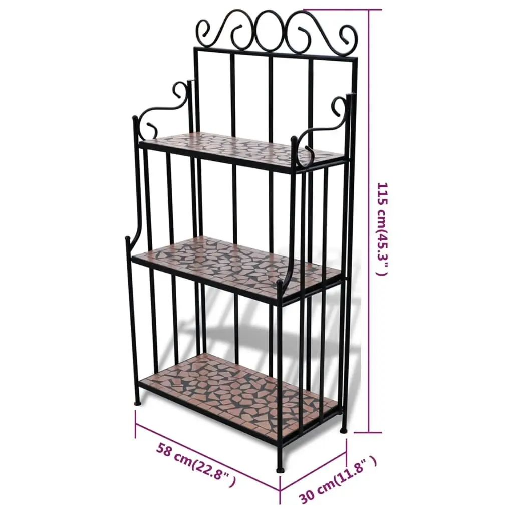 Mosaic Plant Stand Terracotta 41131