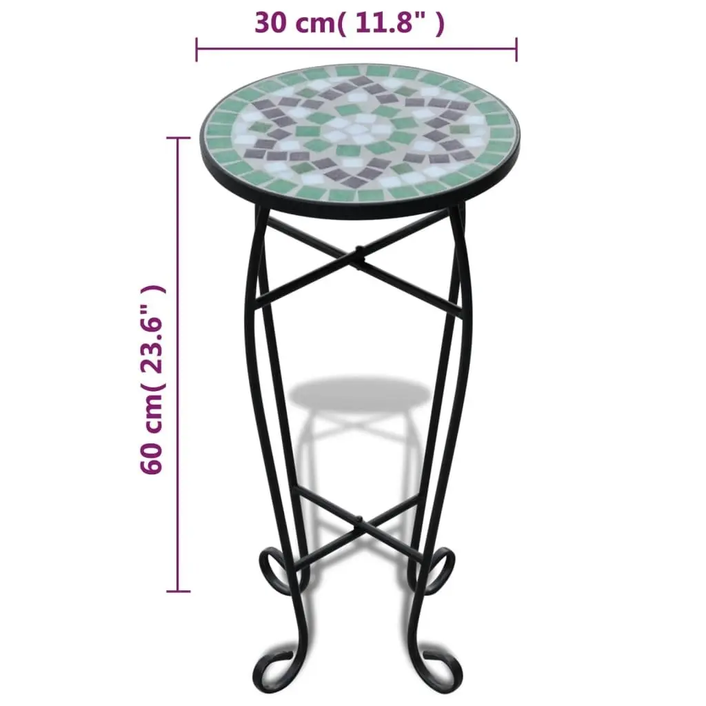 Mosaic Side Table Plant Table Green White 41130