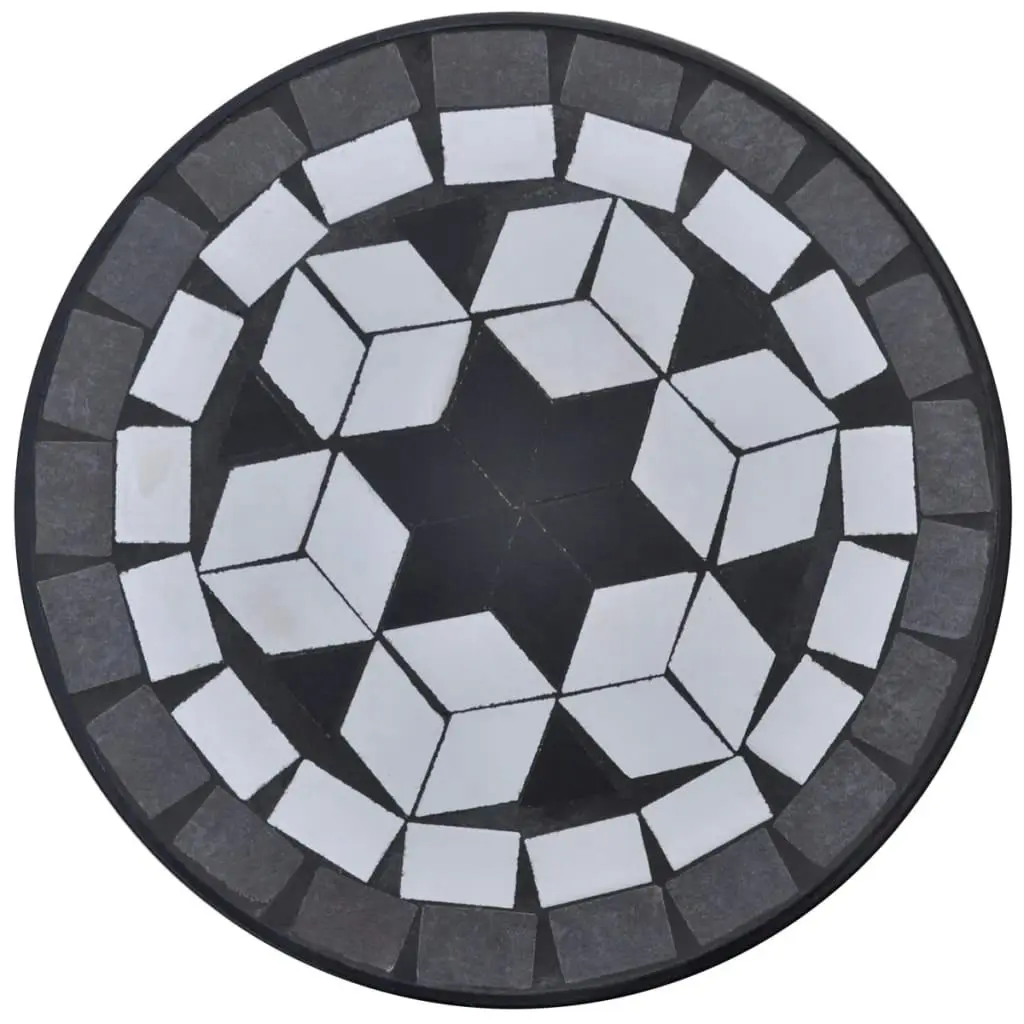 Mosaic Plant Table Black and White 41129