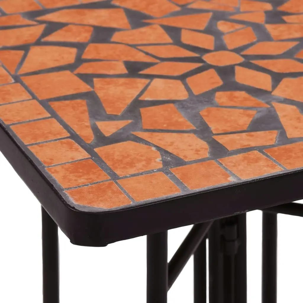 Mosaic Side Table Terracotta Ceramic 46709