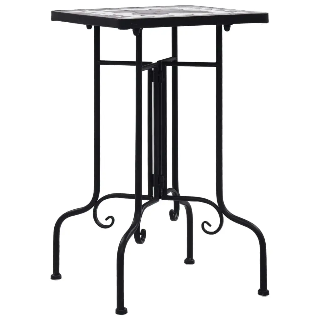 Mosaic Side Table Black and White Ceramic 46711