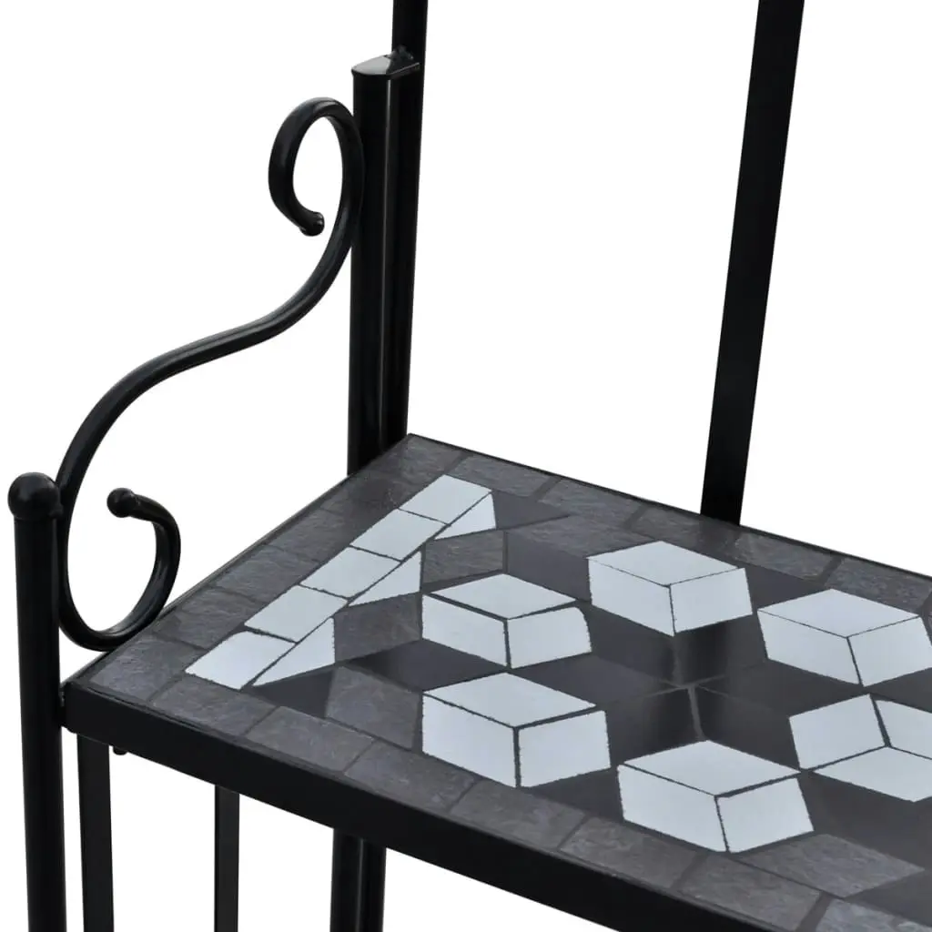 Plant Stand Plant Display Black White Mosaic Pattern 41133