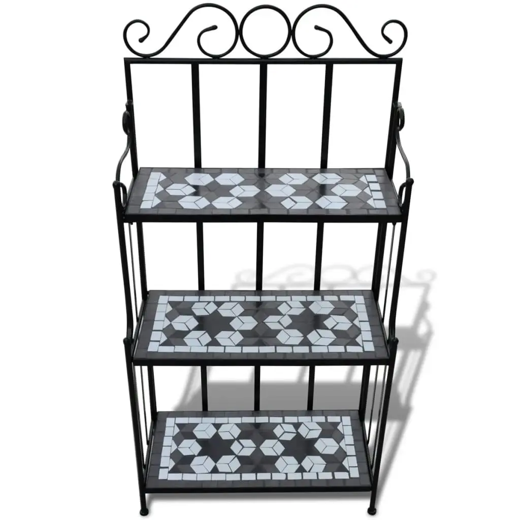 Plant Stand Plant Display Black White Mosaic Pattern 41133