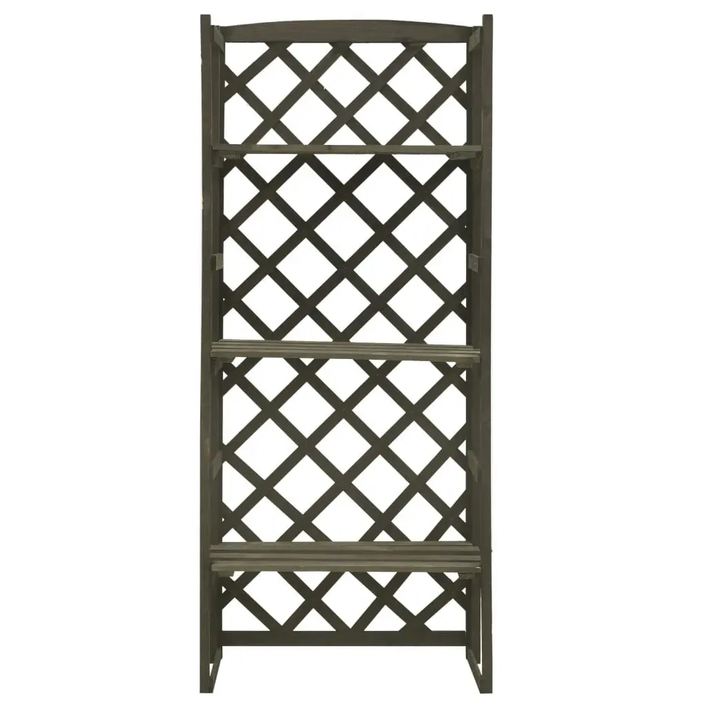 Plant Stand with Trellis Grey 60x30x140 cm Solid Firwood 314835