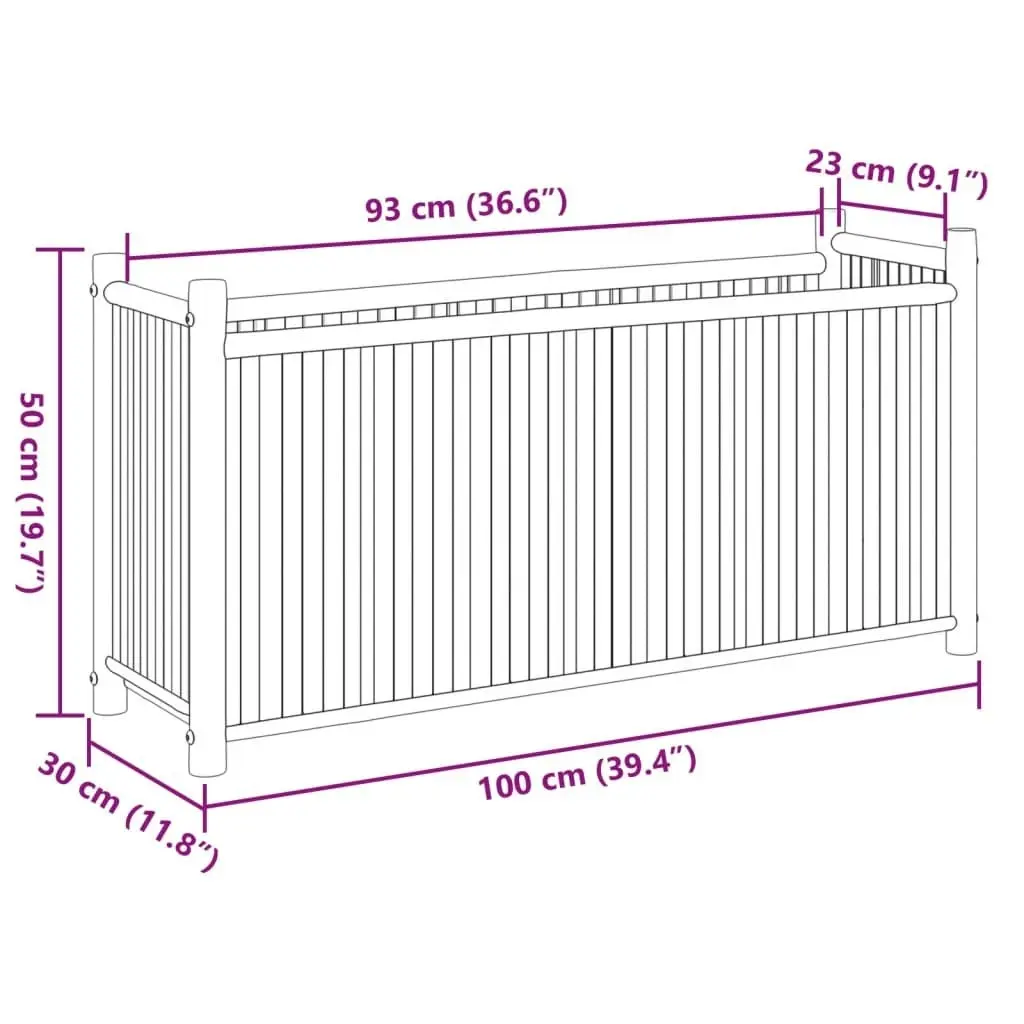 Planter 100x30x50 cm Bamboo 366463