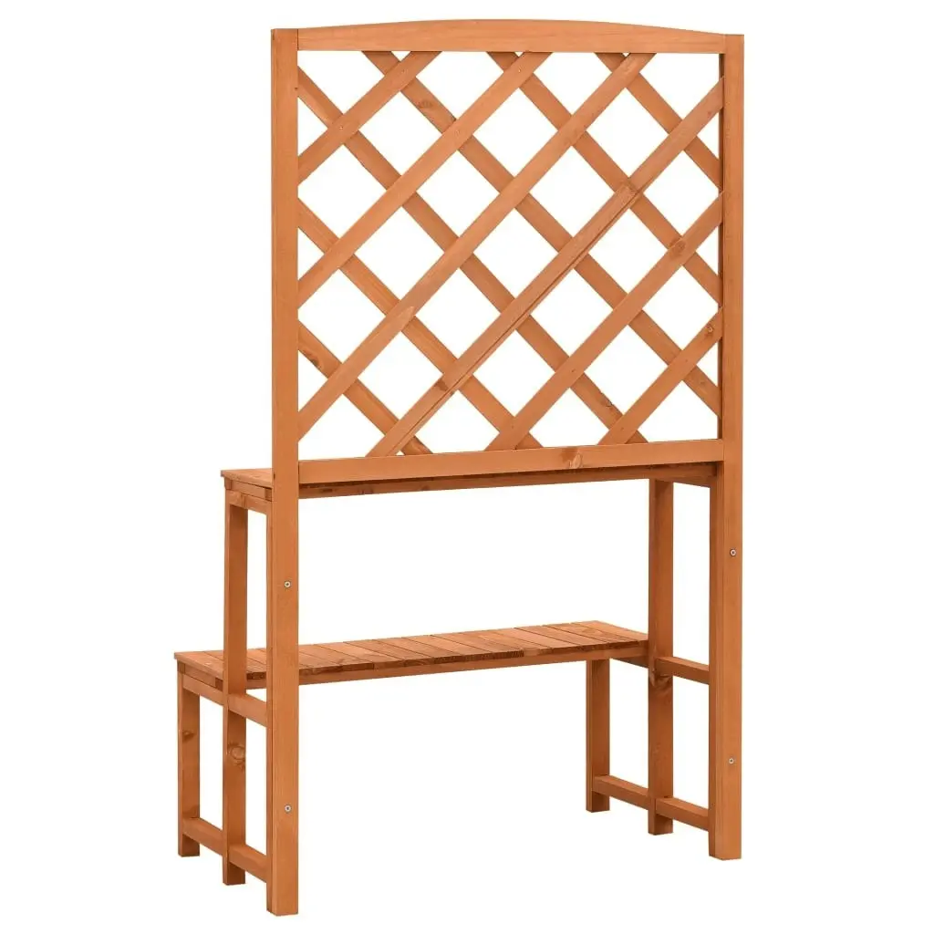 Plant Stand with Trellis Orange 70x42x120 cm Solid Firwood 314842