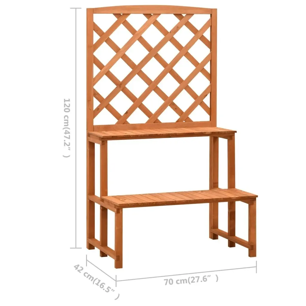 Plant Stand with Trellis Orange 70x42x120 cm Solid Firwood 314842