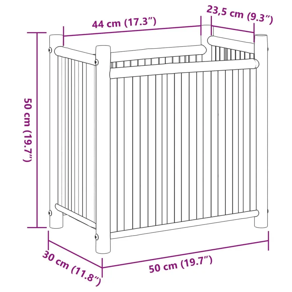 Planter 50x30x50 cm Bamboo 366462