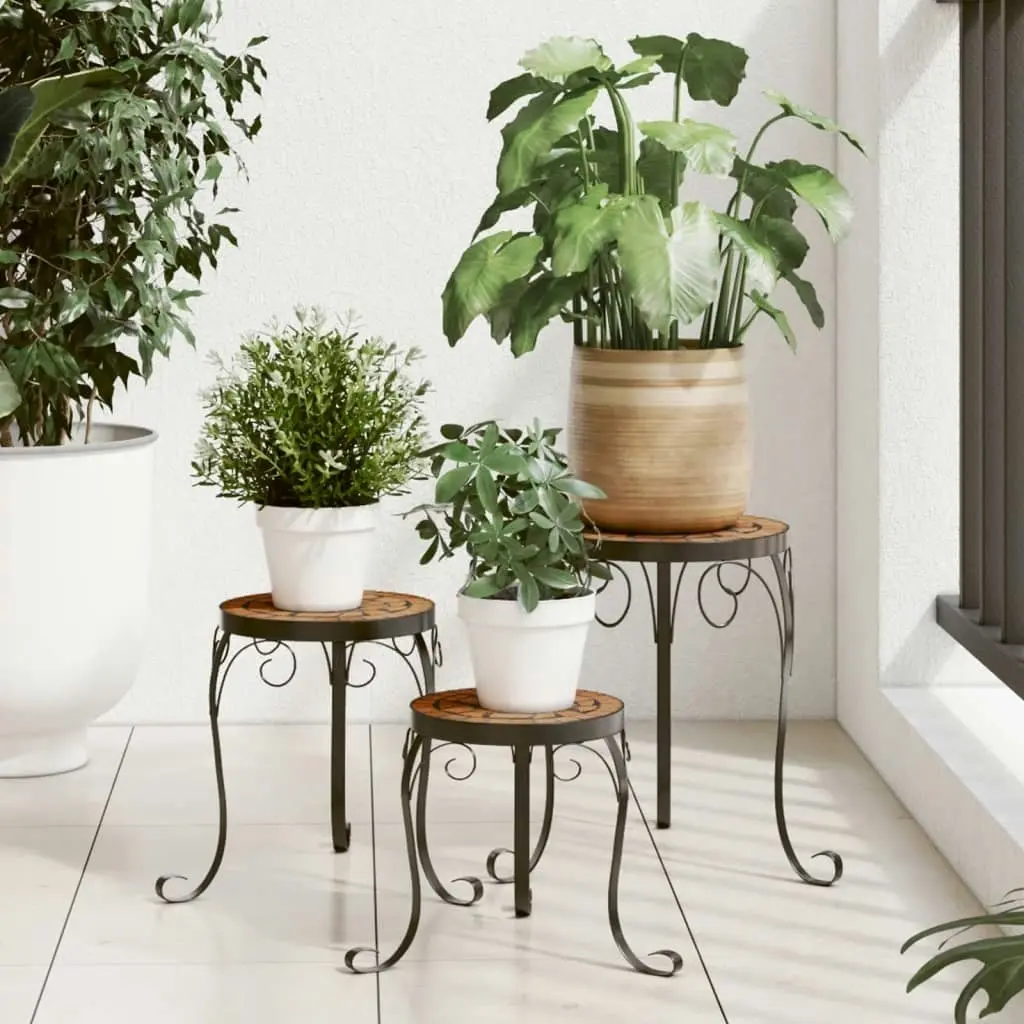 Plant Stands 3 pcs Terracotta Ceramic 4003393