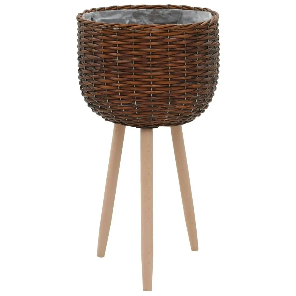 Planter 3 pcs Wicker with PE Lining 246827