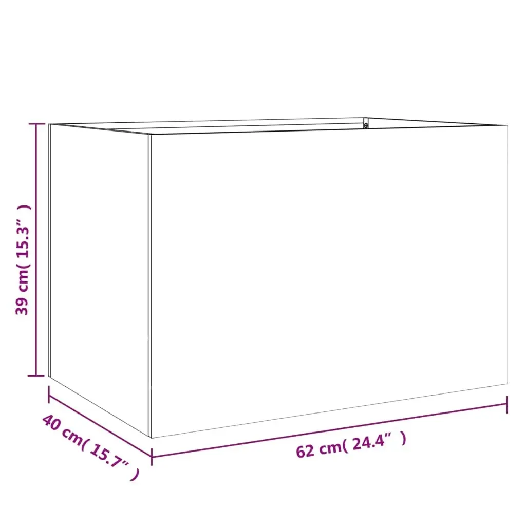 Planter Silver 62x40x39 cm Galvanised Steel 841600