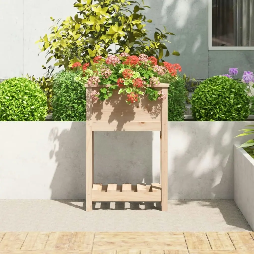 Planter with Shelf 54x34.5x81 cm Solid Wood Pine 823752