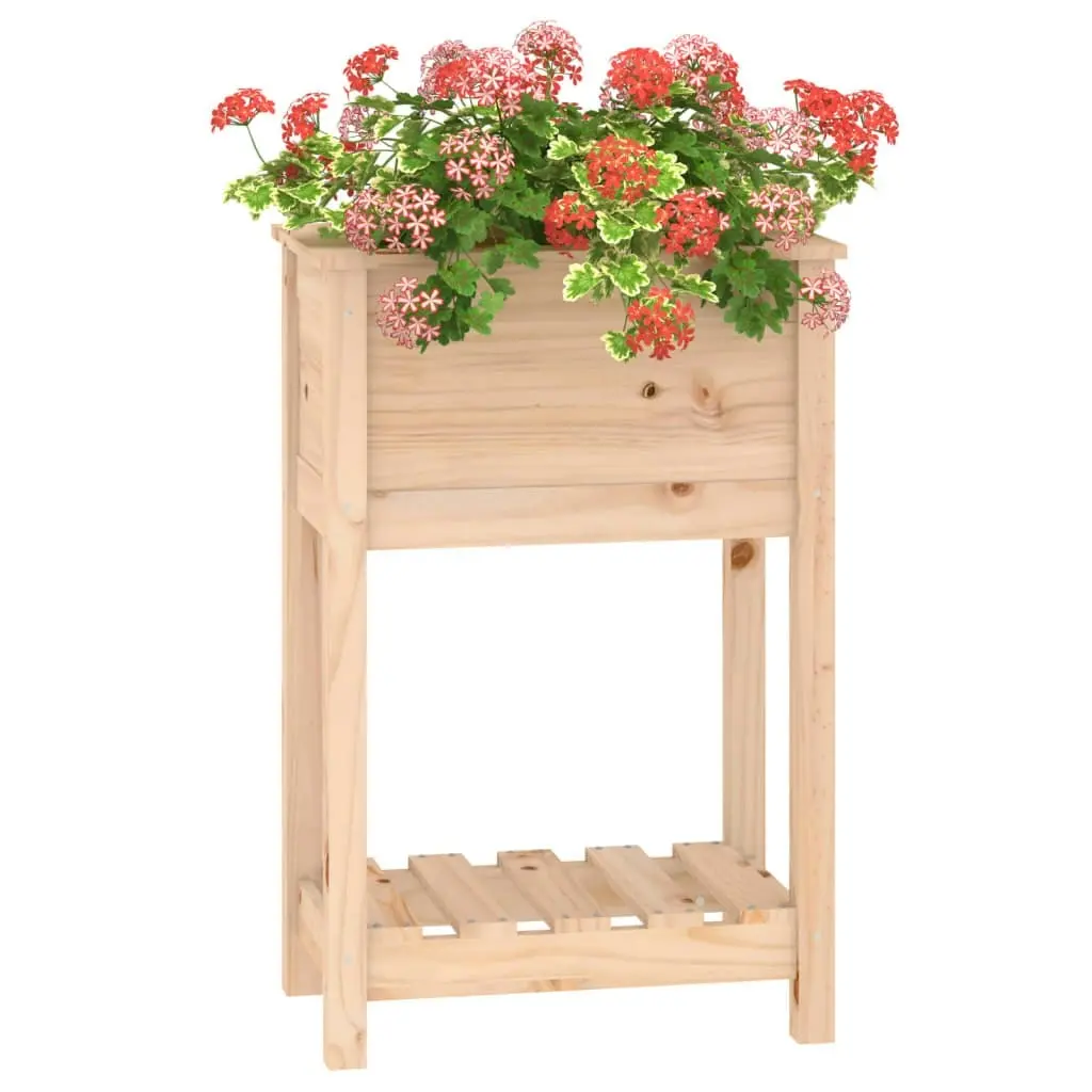 Planter with Shelf 54x34.5x81 cm Solid Wood Pine 823752