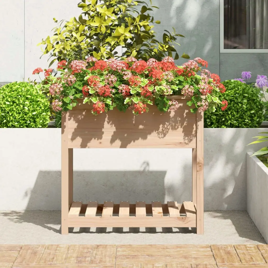 Planter with Shelf 82.5x54x81 cm Solid Wood Pine 823780