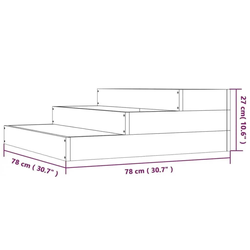 Planter Grey 78x78x27 cm Solid Wood Pine 823908