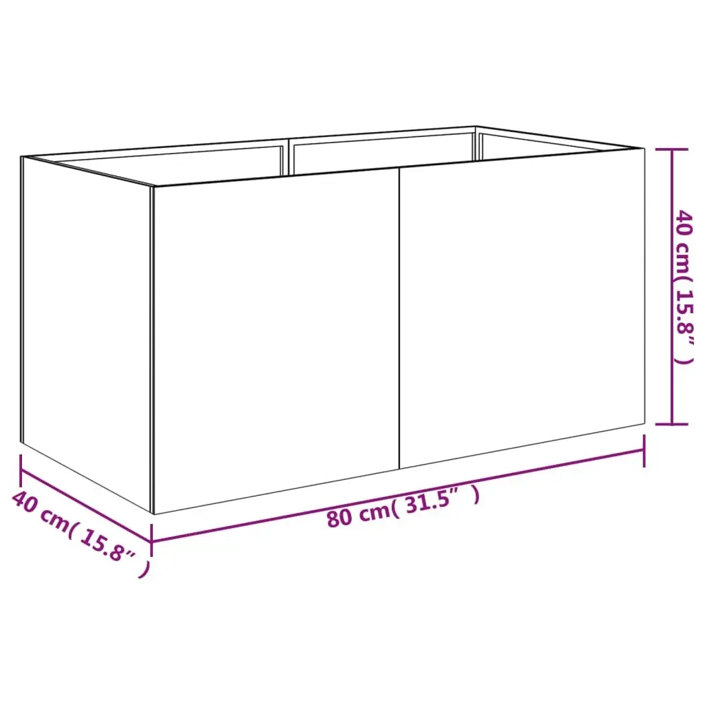 Planter 80x40x40 cm Corten Steel 824530