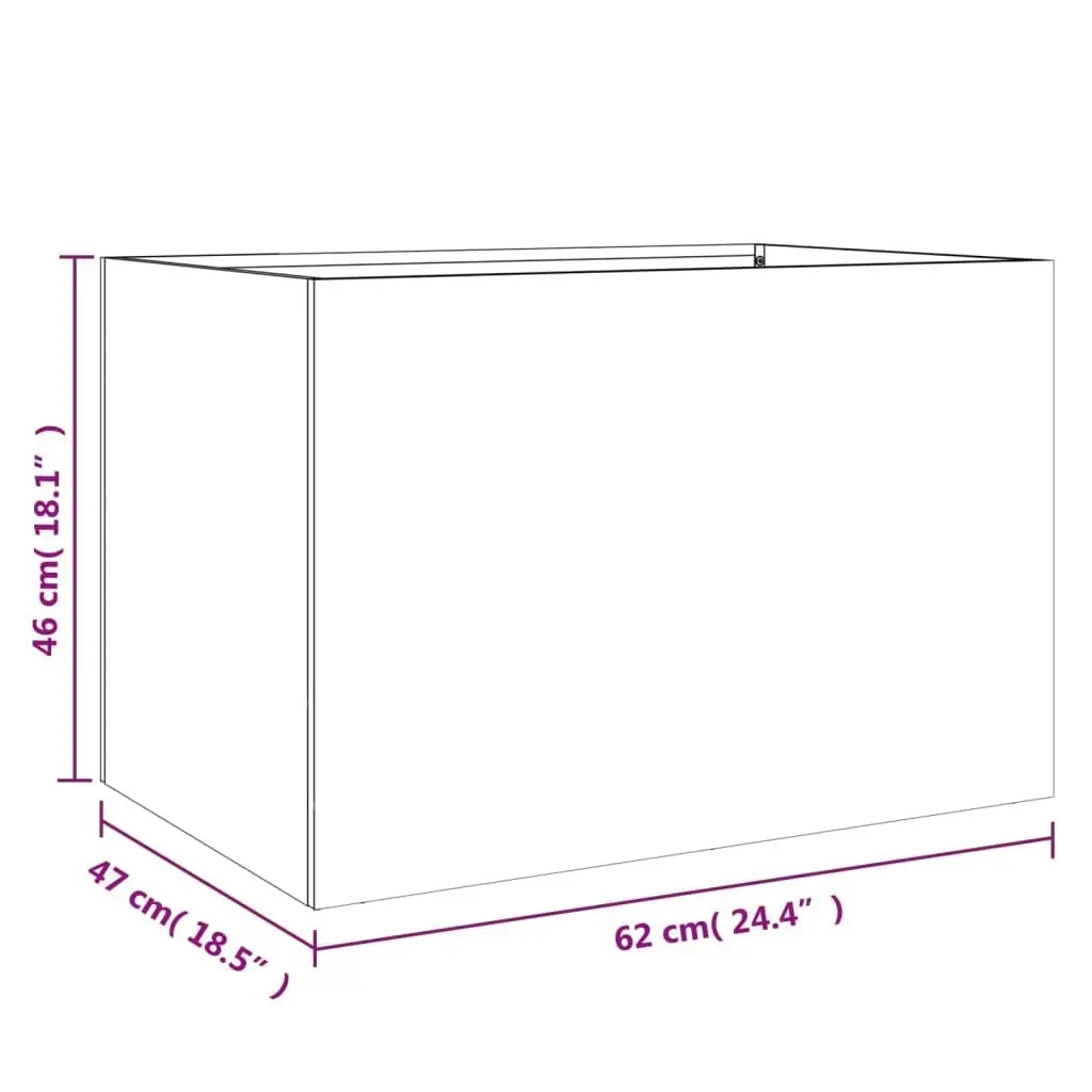 Planter Silver 62x47x46 cm Galvanised Steel 841606