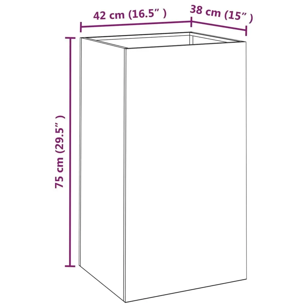 Planter 42x38x75 cm Corten Steel 821554