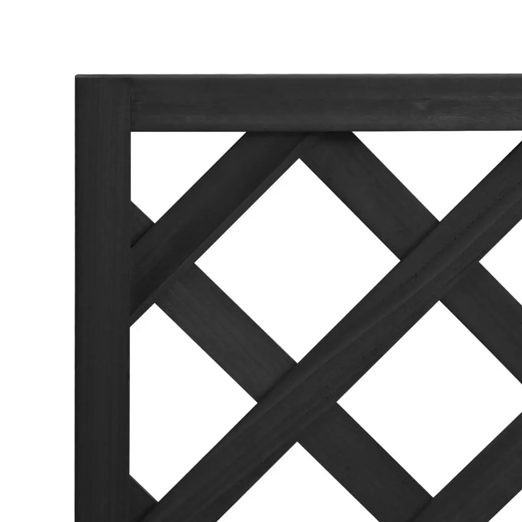 Planter with Trellis Black Solid Wood Fir 365475