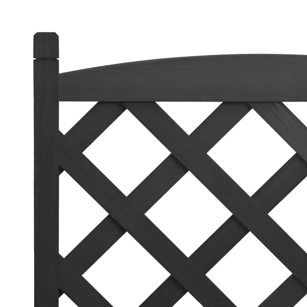 Planter with Trellis Black Solid Wood Fir 365487